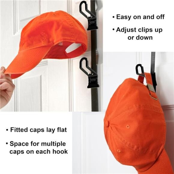 Perfect Curve Hat Organizer CapRack | Over-The-Door Hat Rack and Organizer - Picture 4 of 7